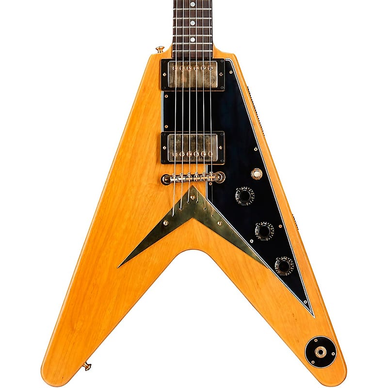Электрогитара Gibson Custom 1958 Korina Flying V Black Pickguard Electric Guitar Natural