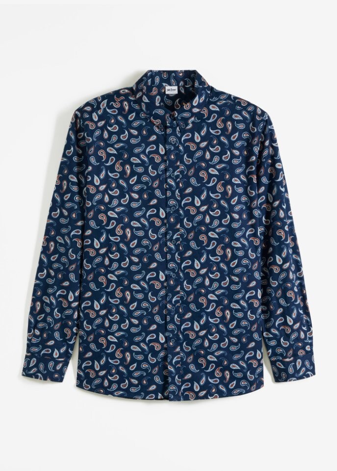 

Рубашка с длинными рукавами удобного кроя John Baner Jeanswear, синий