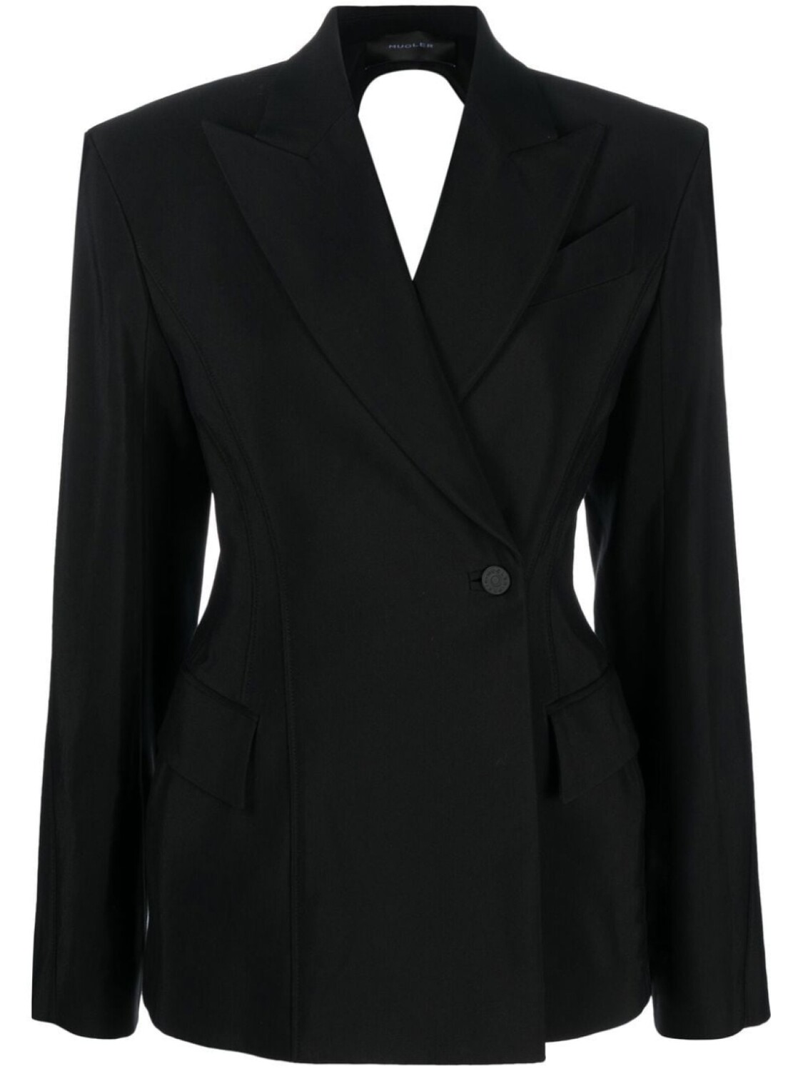 

Mugler блейзер с открытой спиной, черный