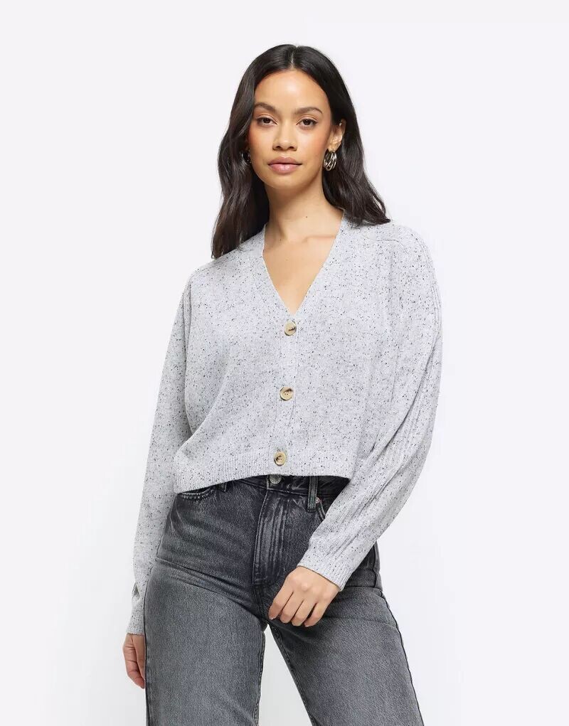 

Серый укороченный кардиган River Island