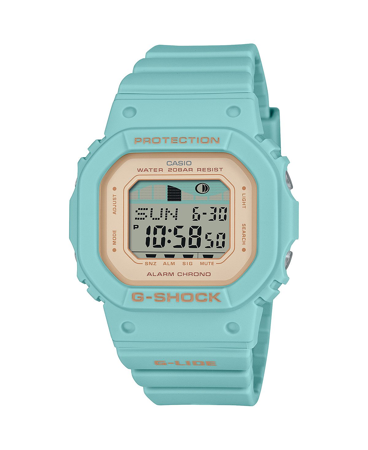 Цифровые пластиковые часы унисекс, цвет морской волны, 40,5 мм, GLXS5600-3 G-Shock цена и фото