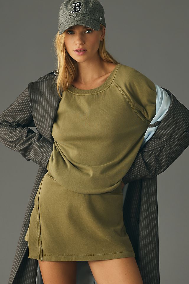 

Ежедневная практика от Anthropologie Hudson Топ с вырезом, цвет soft olive