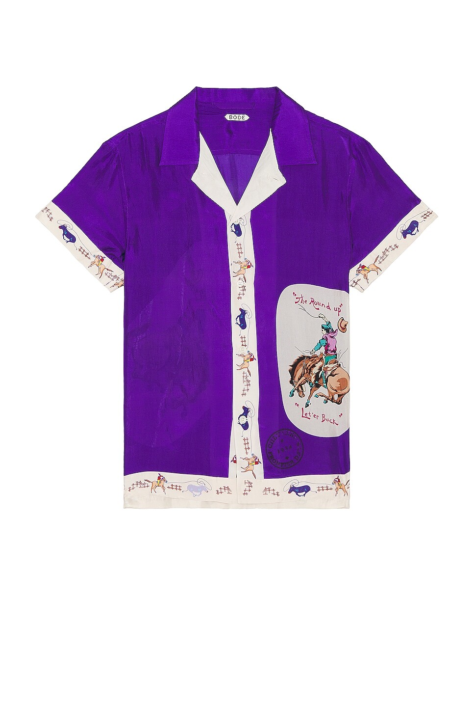 

Рубашка Bode Round Up Short Sleeve, фиолетовый