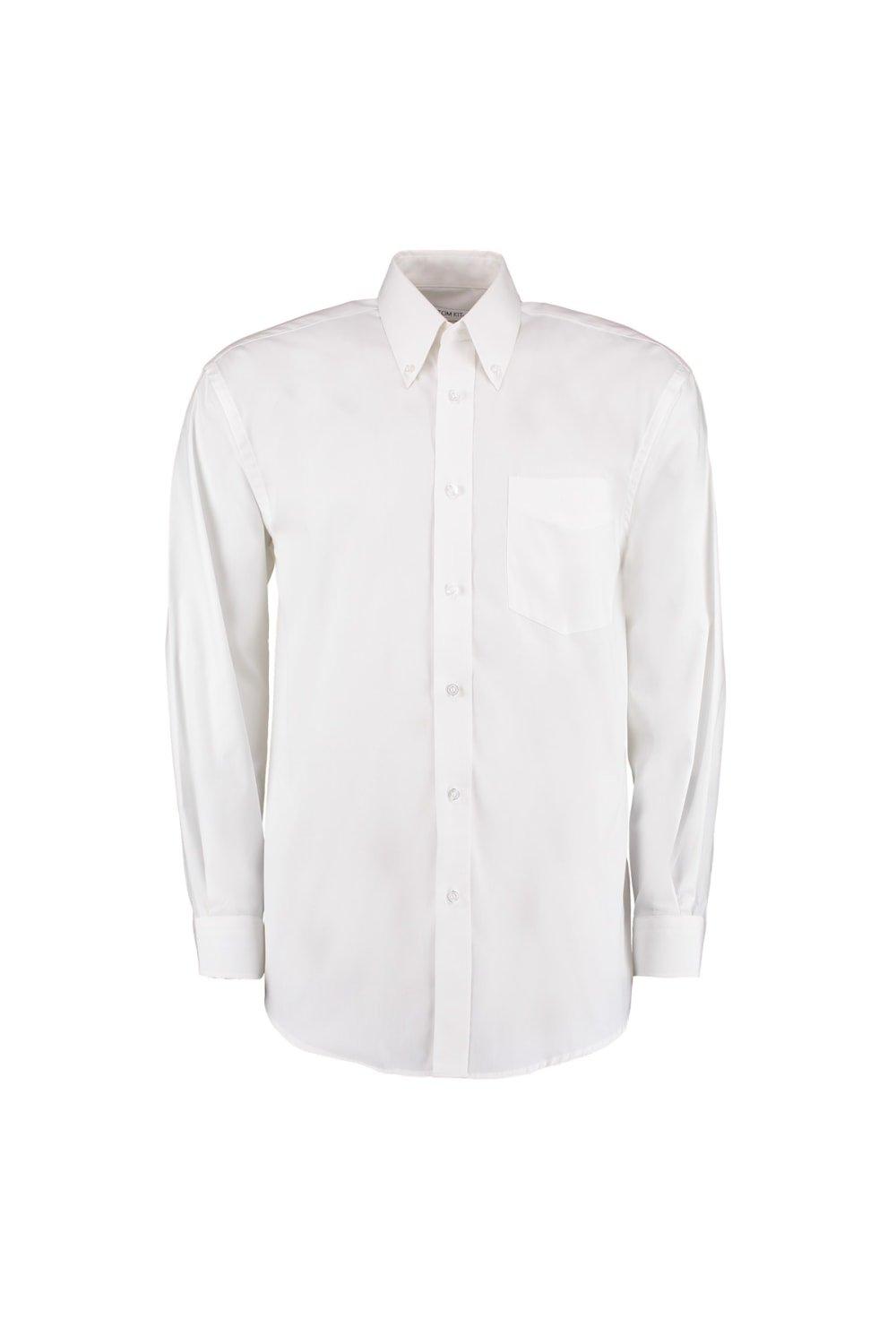Корпоративная оксфордская рубашка с длинным рукавом Kustom Kit, белый