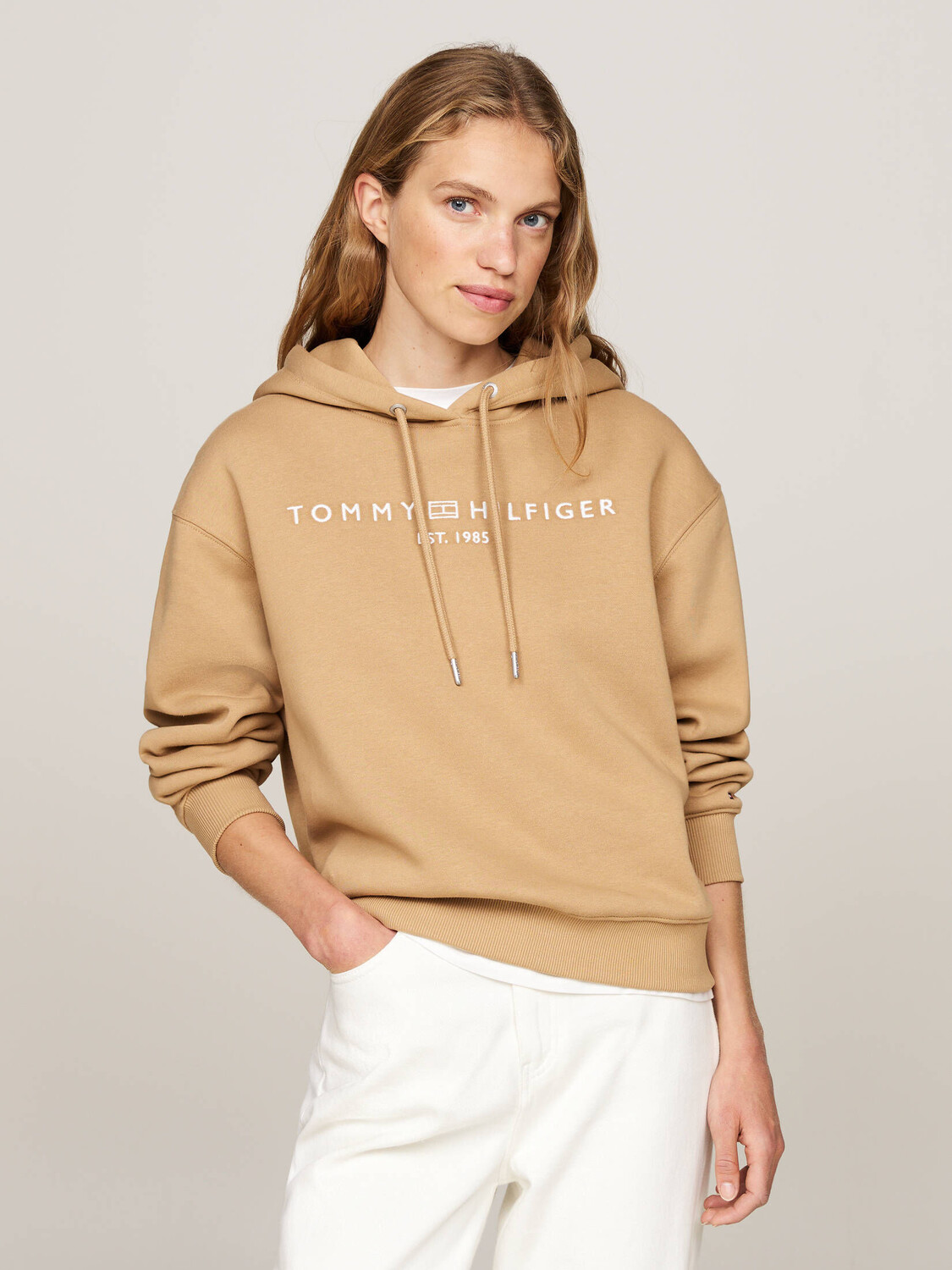 

Толстовка с логотипом, стандартный крой Tommy Hilfiger, бежевый