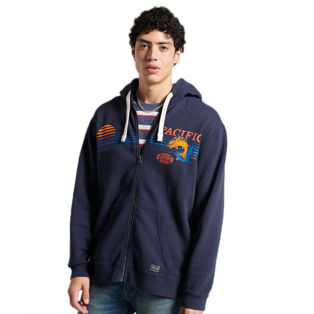 

Толстовка Superdry Frontier Graphic Full Zip, синий