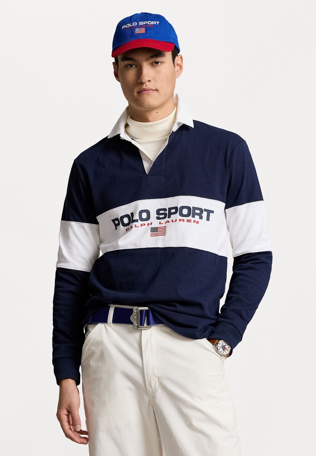 

Поло Long Sleeve Rugby Polo Ralph Lauren, цвет cruise navy/white