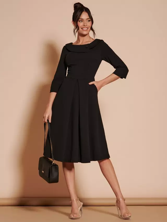 

Платье Jolie Moi Fold Neck Midi, черный