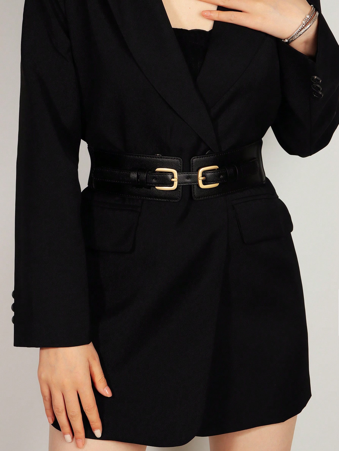 Новый женский пояс в стиле ретро в стиле суда, черный модный эластичный тонкий широкий пояс на талию юбка пальто декоративный пояс ремень с классической пряжкой в стиле ретро