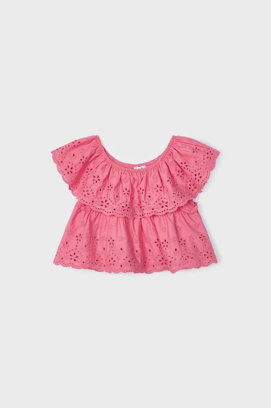 цена Детская хлопковая блузка Mayoral, розовый