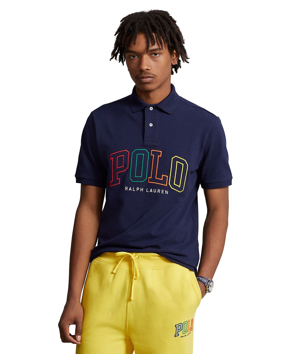 

Мужская рубашка-поло классического кроя в сетку Polo Ralph Lauren