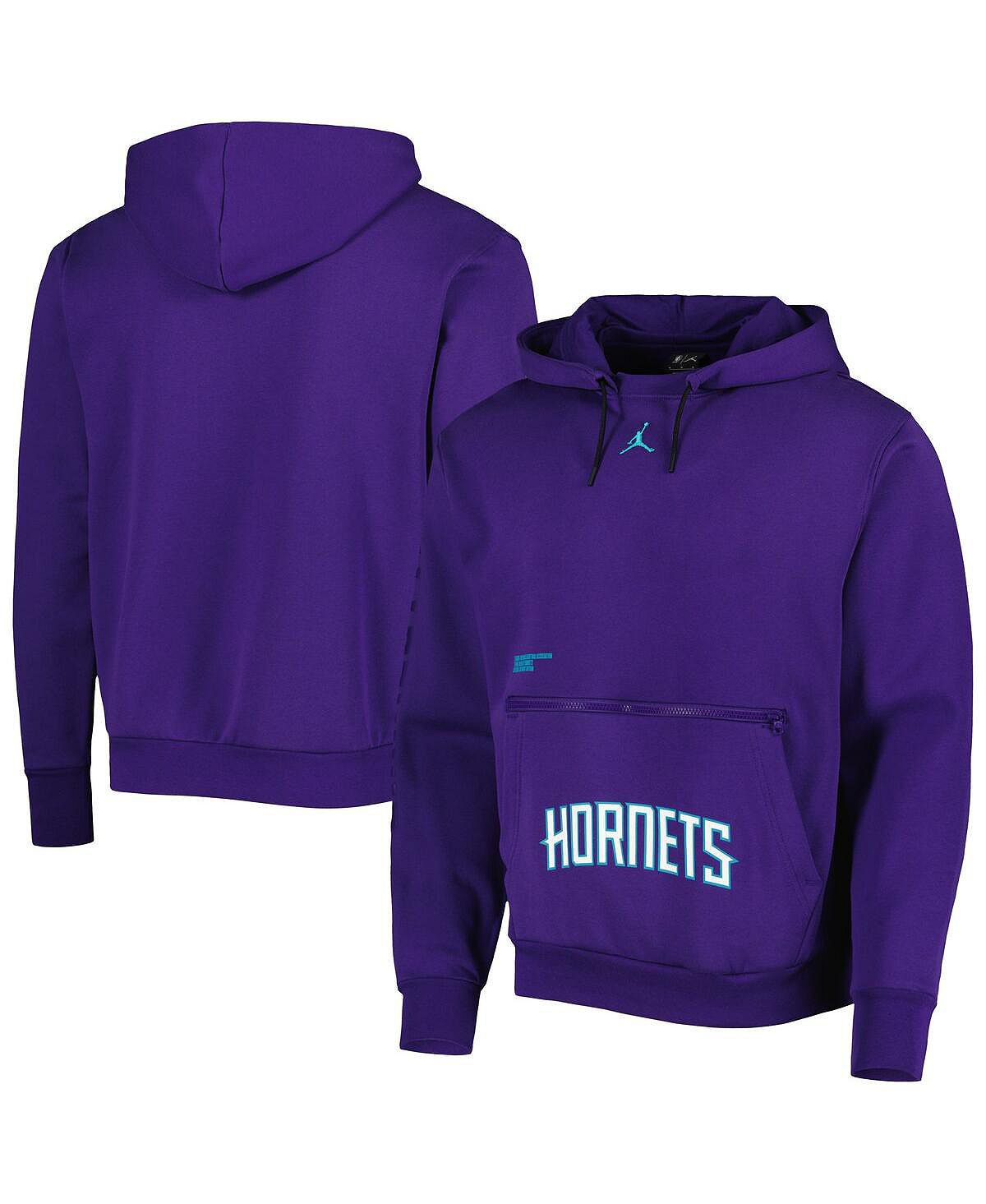 цена Мужской брендовый фиолетовый пуловер с капюшоном Charlotte Hornets Courtside Statement Edition Jordan