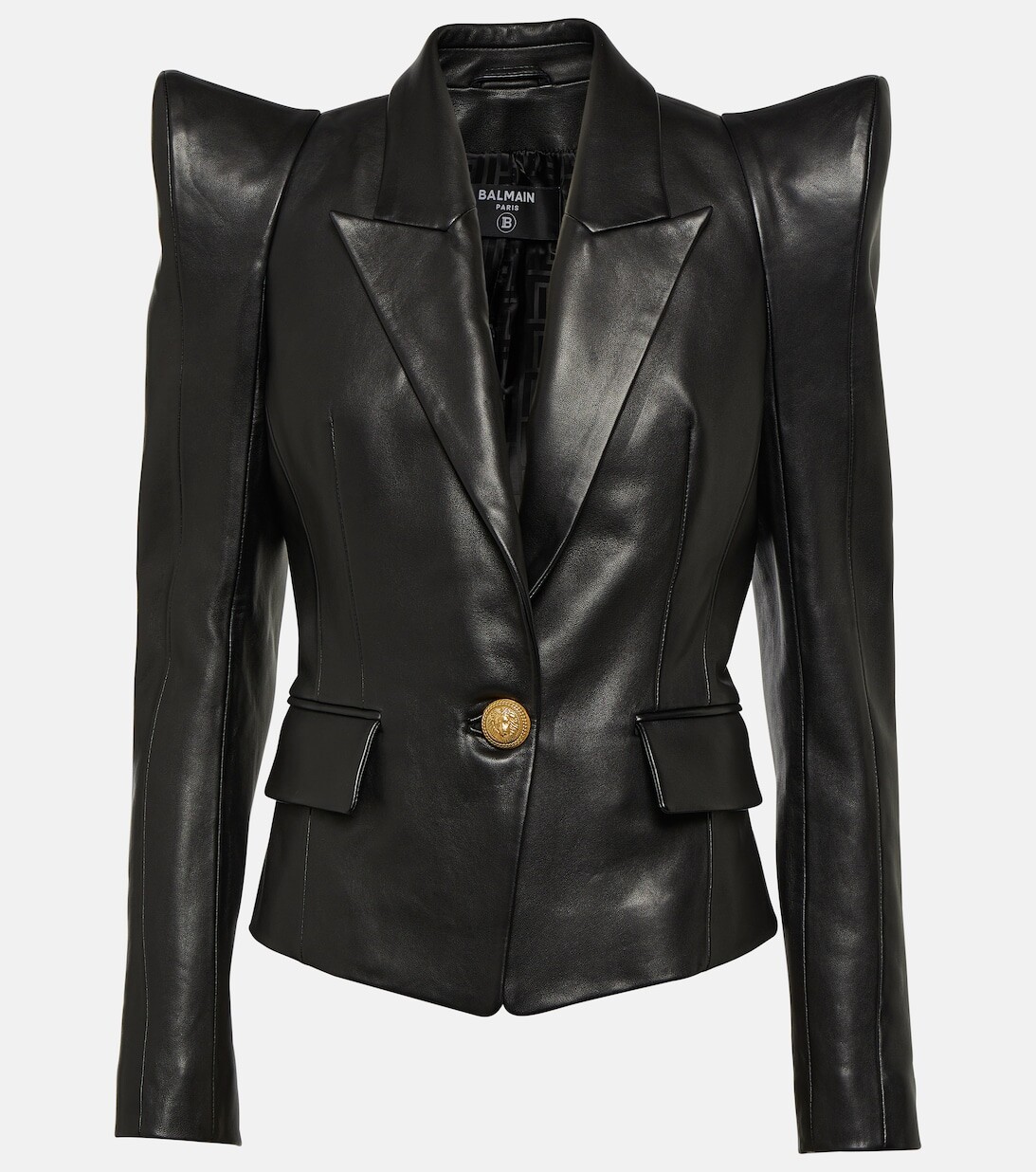 

Кожаный блейзер BALMAIN, черный