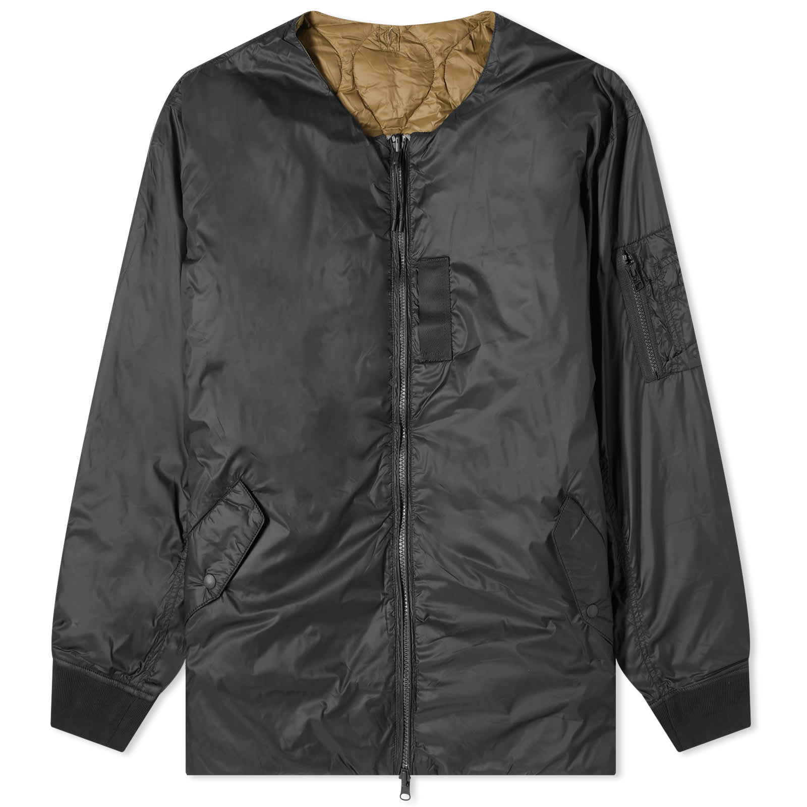 Куртка Taion X Beams Lights Reversible Ma-1 Down, цвет Black & Olive