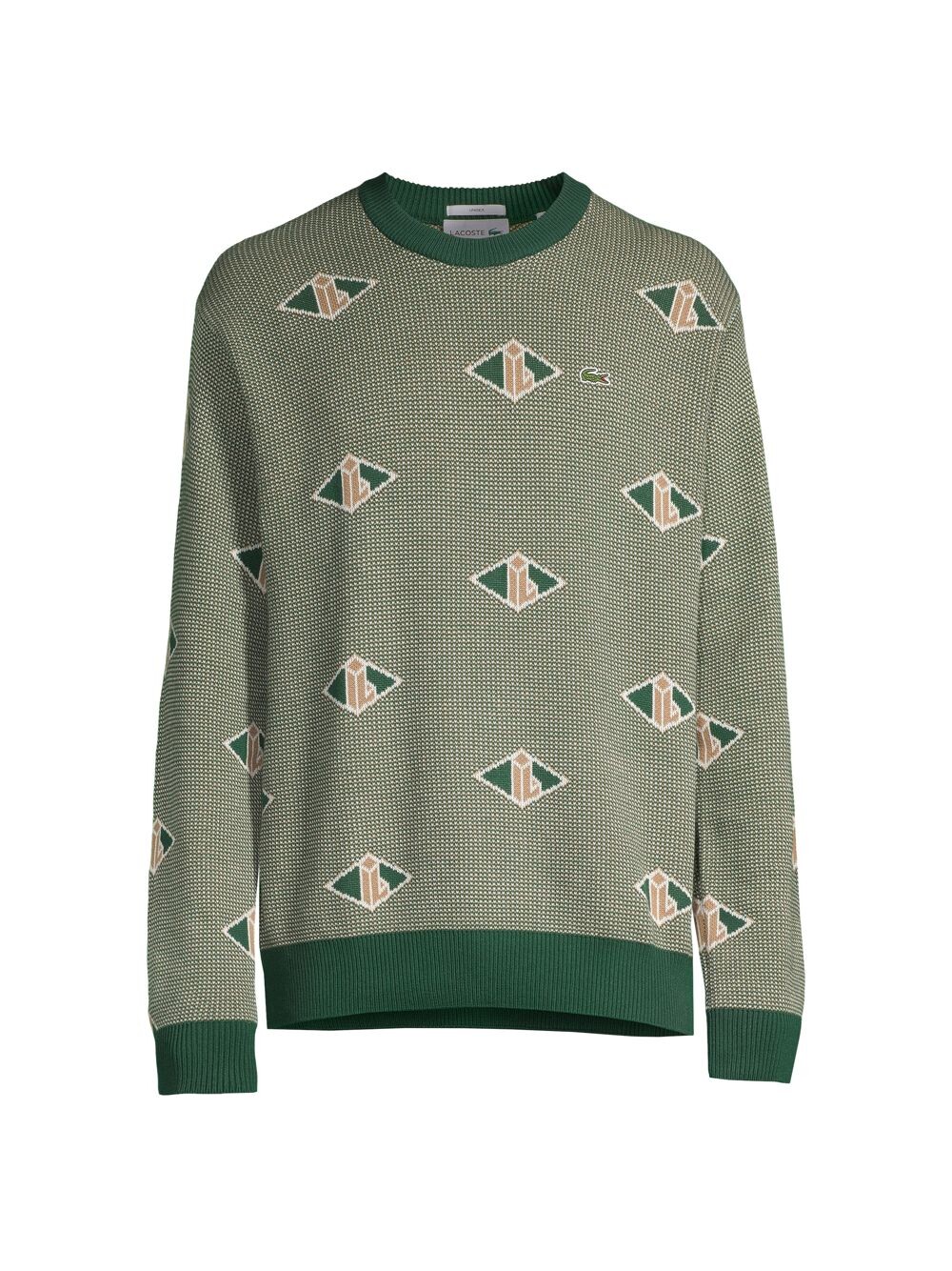 

Классический свитер с монограммой из смесового хлопка Lacoste, зеленый
