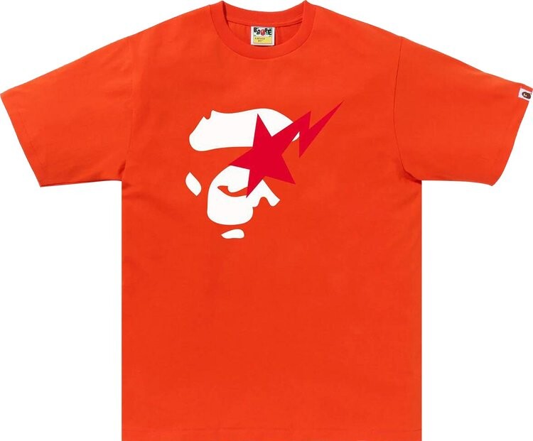 

Футболка BAPE Ape Face Sta 'Orange', оранжевый