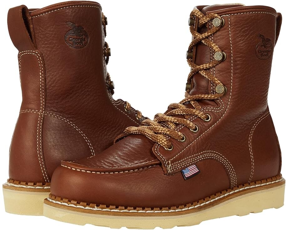 

Ботинки Georgia Boot USA Wedge 8" Moc Toe Soft, коричневый