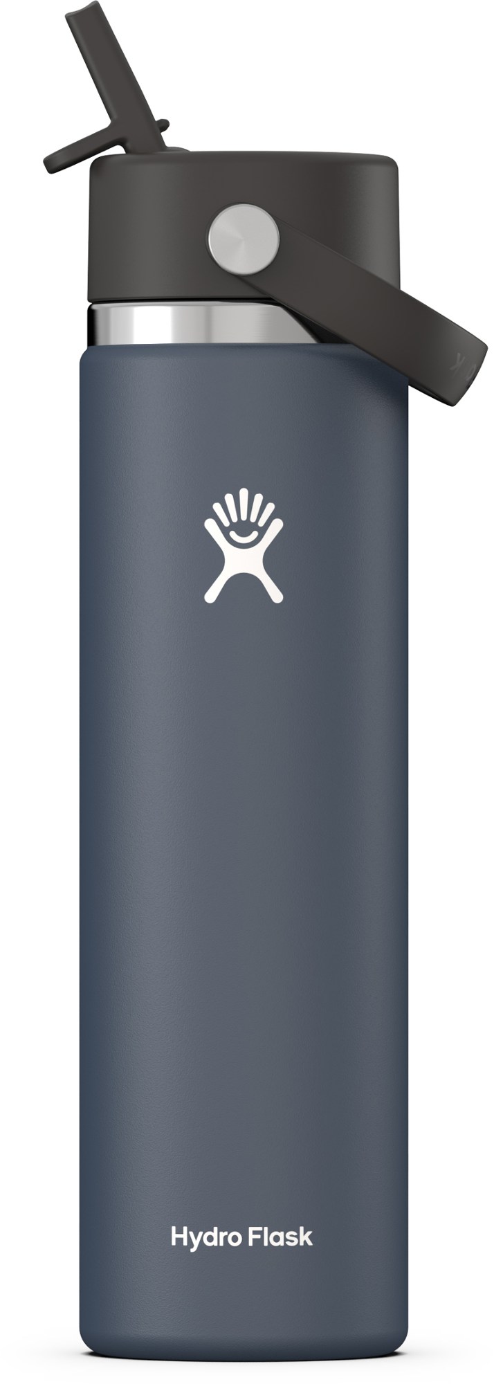Вакуумная бутылка для воды с широким горлышком и гибкой соломенной крышкой — 24 эт. унция Hydro Flask, синий изолированный ланч бокс для молодежи hydro flask