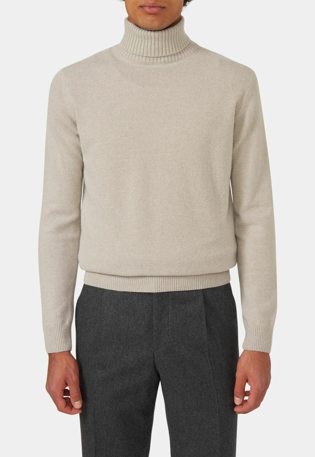 

Свитер Oscar Jacobson Salim Rollneck, бежевый, Серый