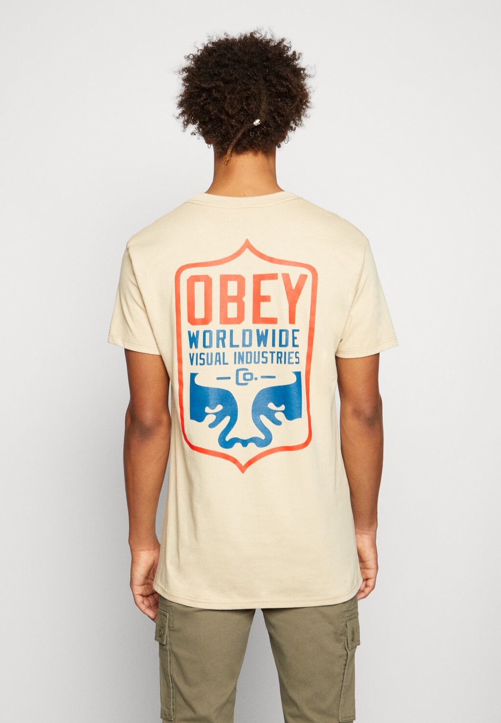 

Футболка с принтом Obey Clothing, синий