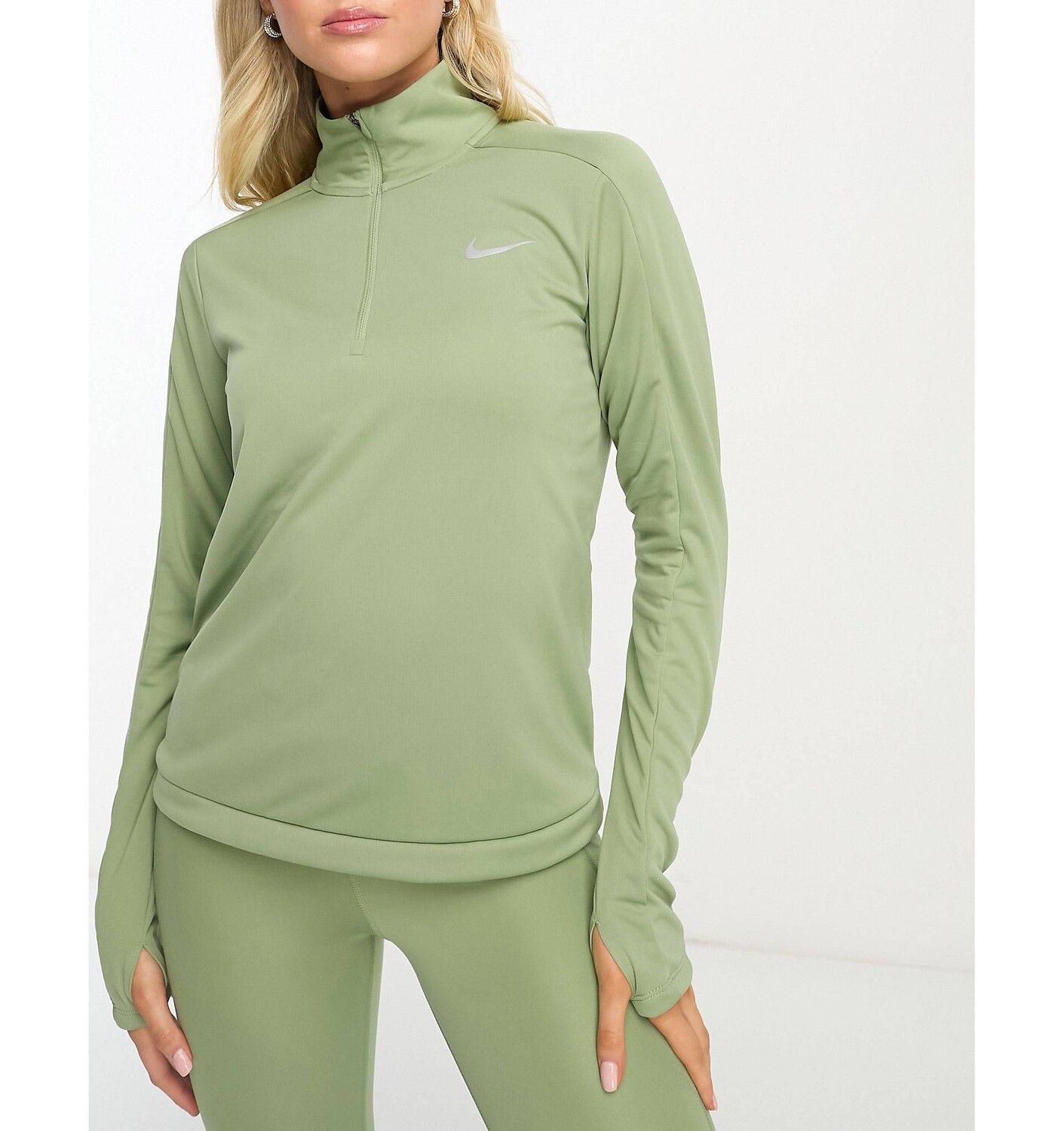 

Половина молнии Nike Running Pacer Dri-Fit цвета хаки