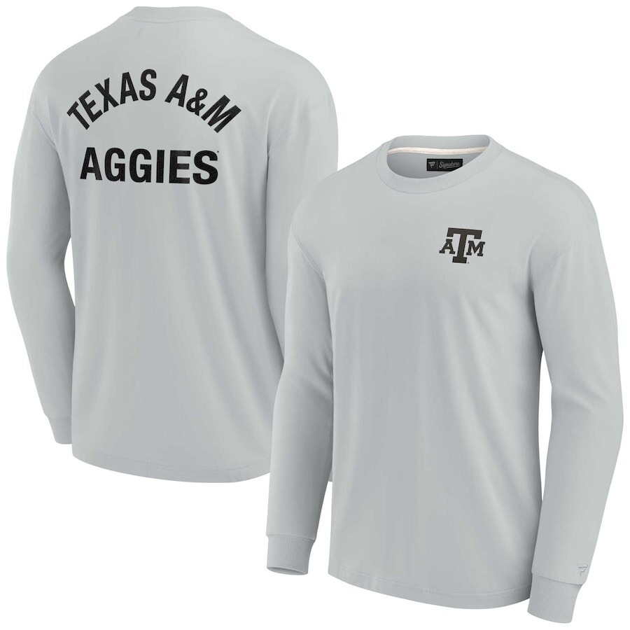 

Футболка с длинным рукавом Fanatics Signature Texas A And M Aggies, серый