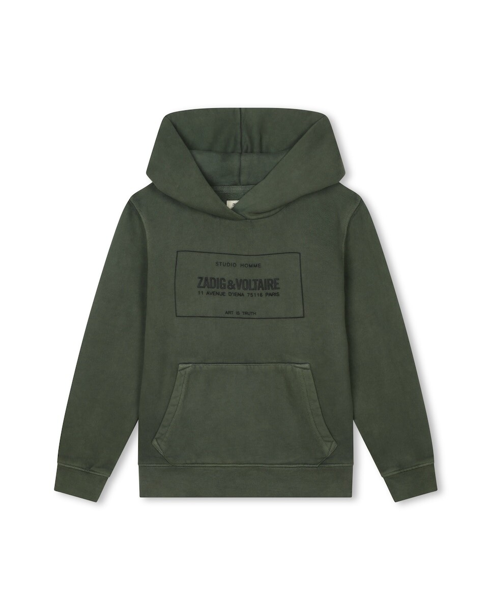

Толстовка для мальчика с капюшоном и карманом-кенгуру Zadig & Voltaire
