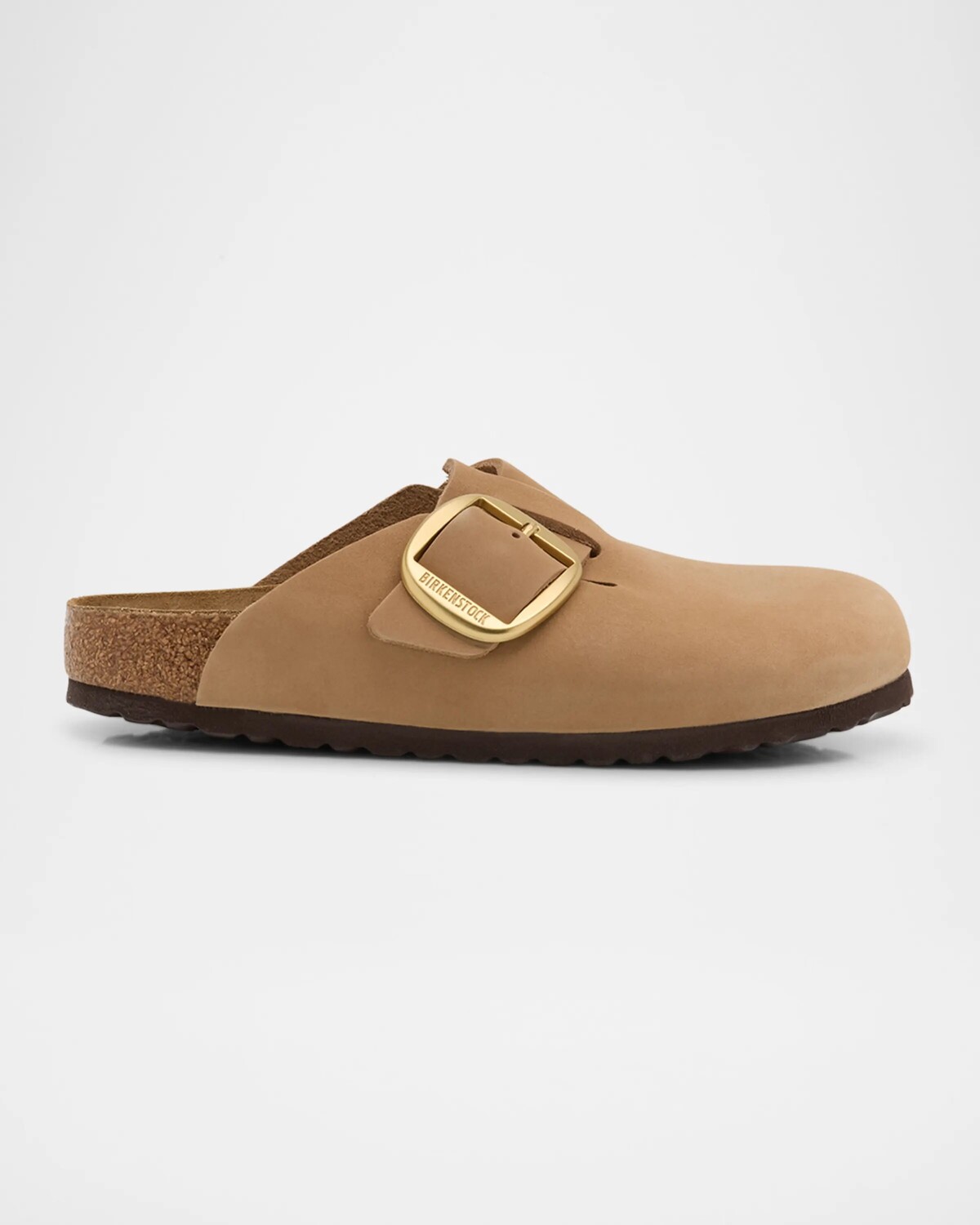 

Бостонские кожаные сабо с пряжкой Birkenstock, цвет Sandcastle