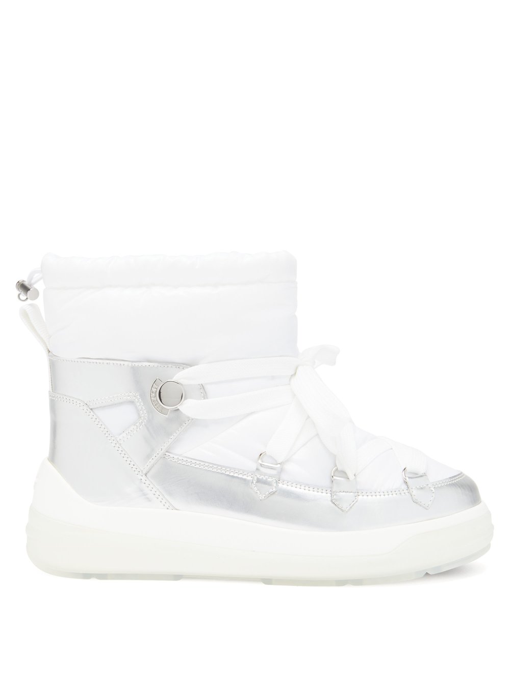 Зимние ботинки florine из технической кожи и кожи Moncler, белый фотографии