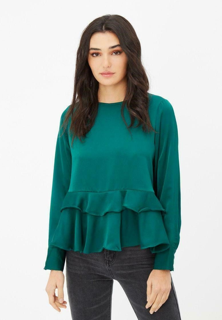 Блузка La Morena с оборками, зеленый цена и фото