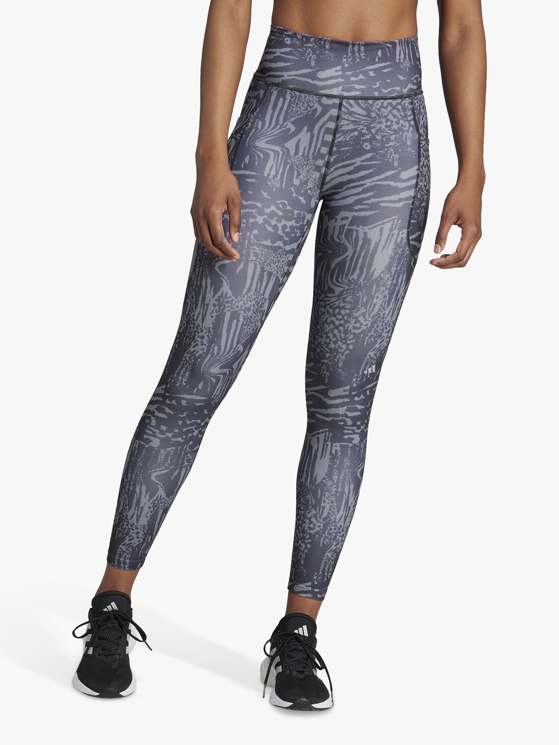 

Леггинсы для бега DailyRun IAOP 7/8 adidas, черно-белый