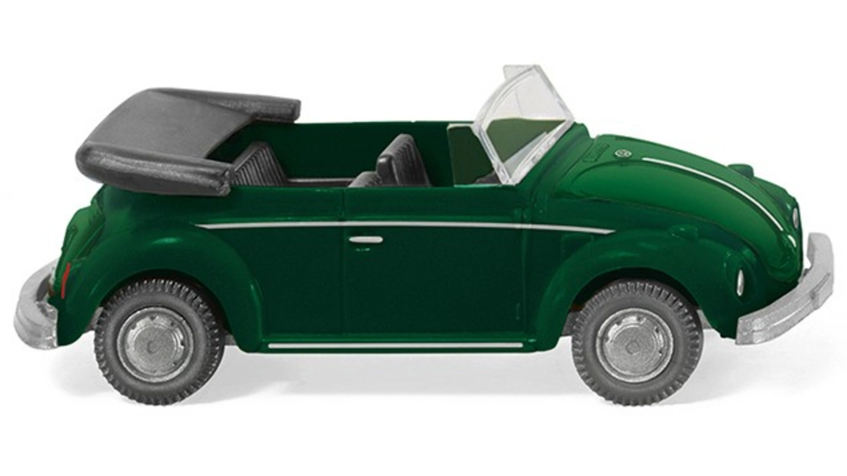 vw beetle рейсинговый автомобиль моториз свет звук 25 5 см Wiking VW Beetle Convertible зеленый металлик юкки