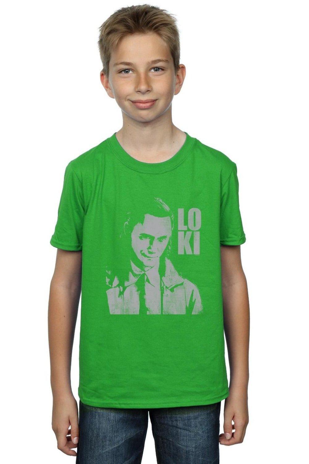 мужская футболка локи marvel s зеленый Футболка с плакатом «Голова Локи» Marvel, зеленый