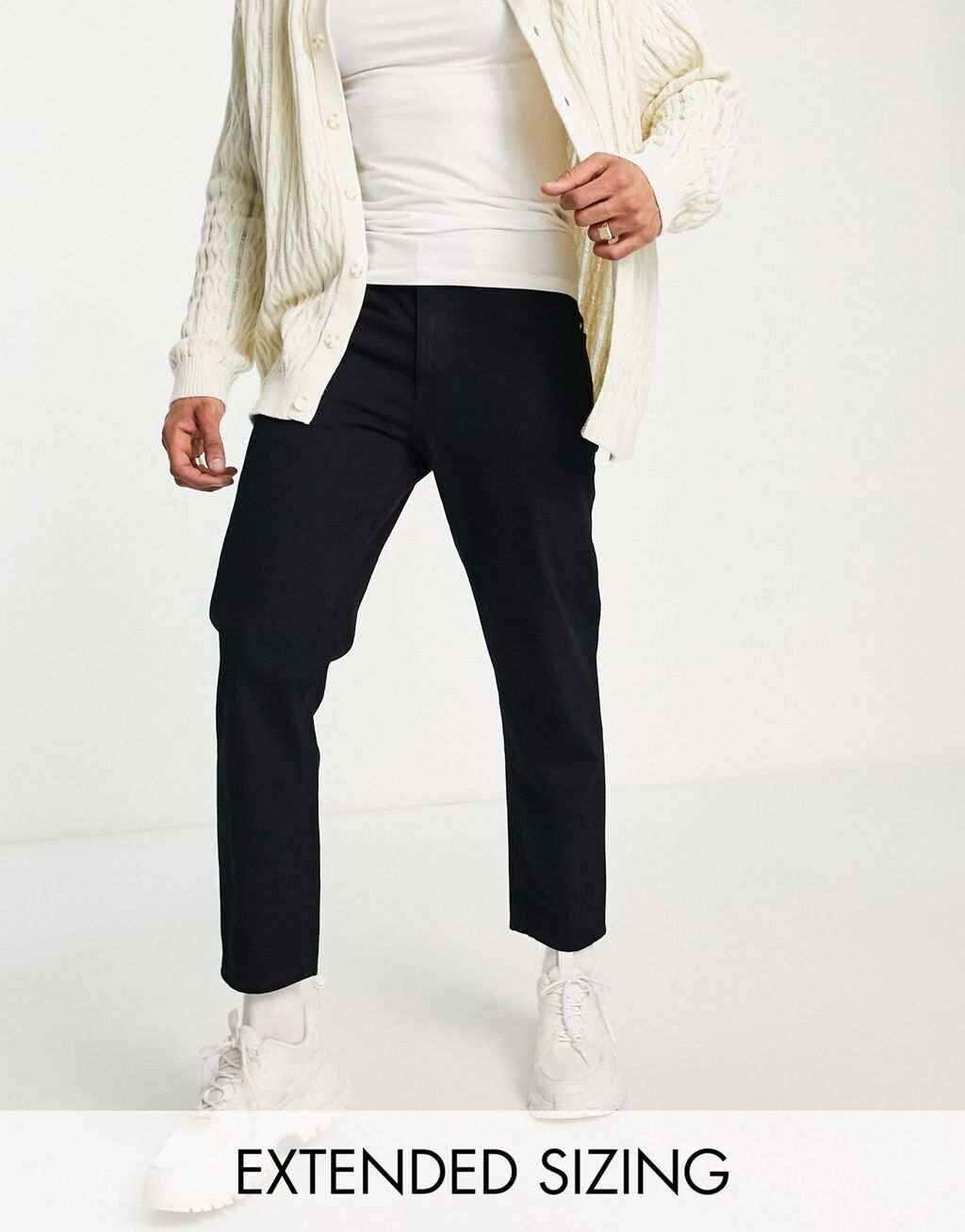 

Черные классические жесткие джинсы ASOS DESIGN