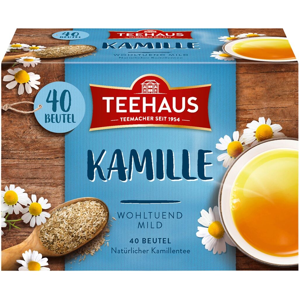 

Чай Teehaus Kamille мягкий травяной из ромашки 40 пакетиков по 60г Teekanne