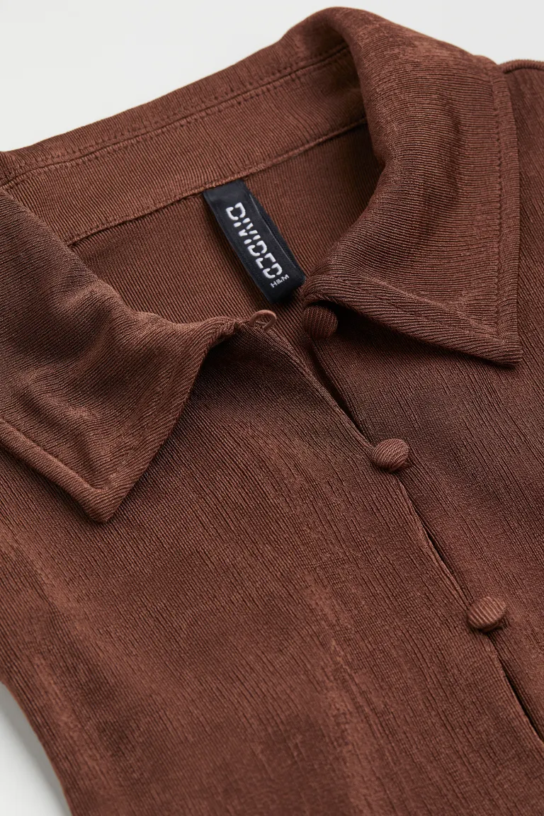 Укороченная блузка H&M, коричневый