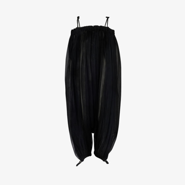 

Широкий сетчатый комбинезон с бантом Noir Kei Ninomiya, черный
