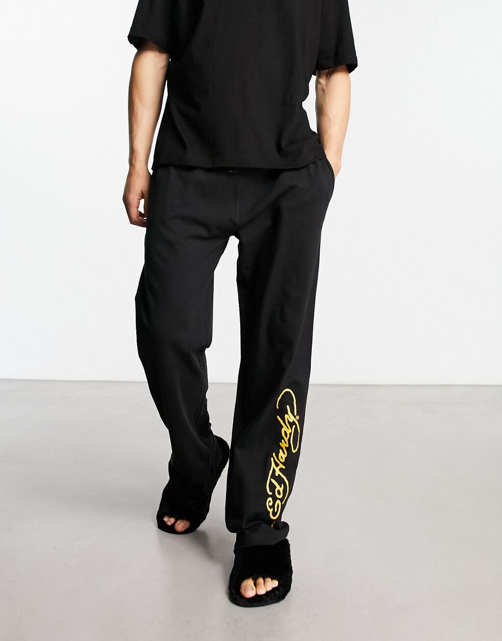 

Черные брюки для сна Ed Hardy