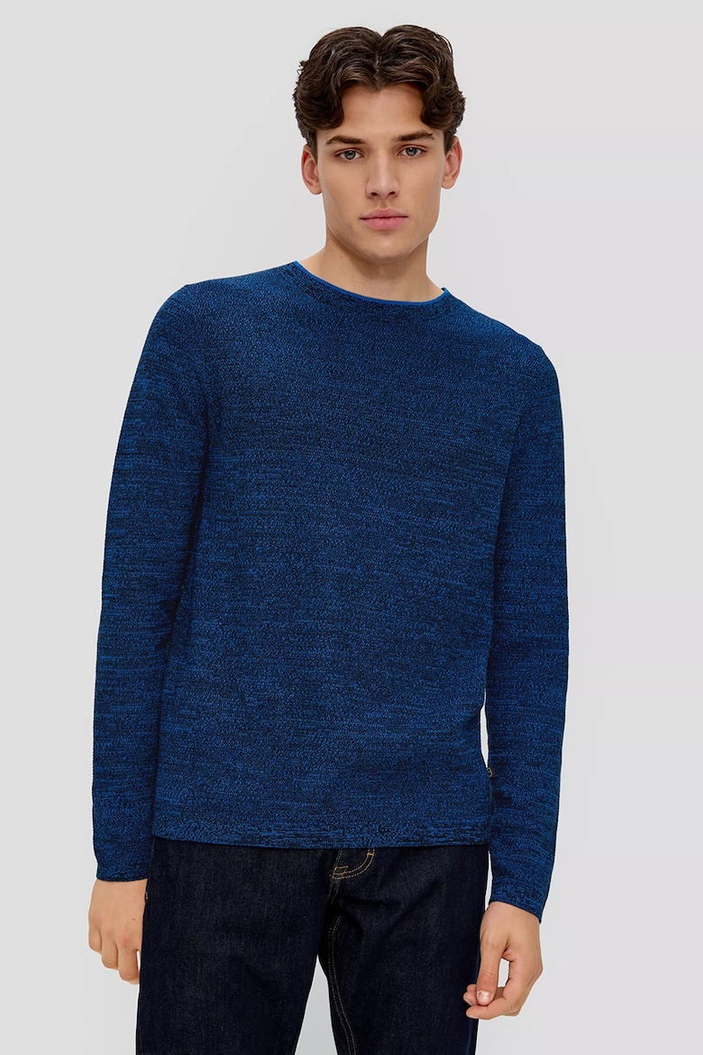 Хлопковый свитер с овальным вырезом Q/S By S Oliver, синий ажурный свитер q s by s oliver серый