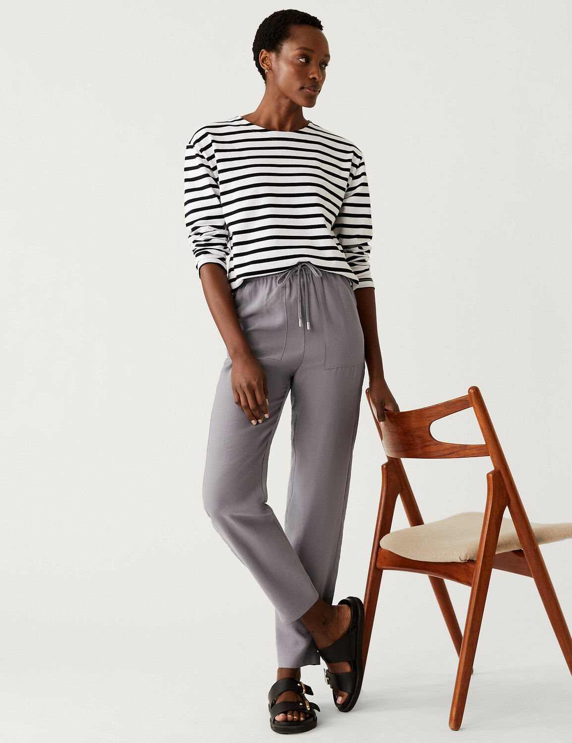 

Зауженные брюки Grazer до щиколотки из лиоцелла Marks & Spencer
