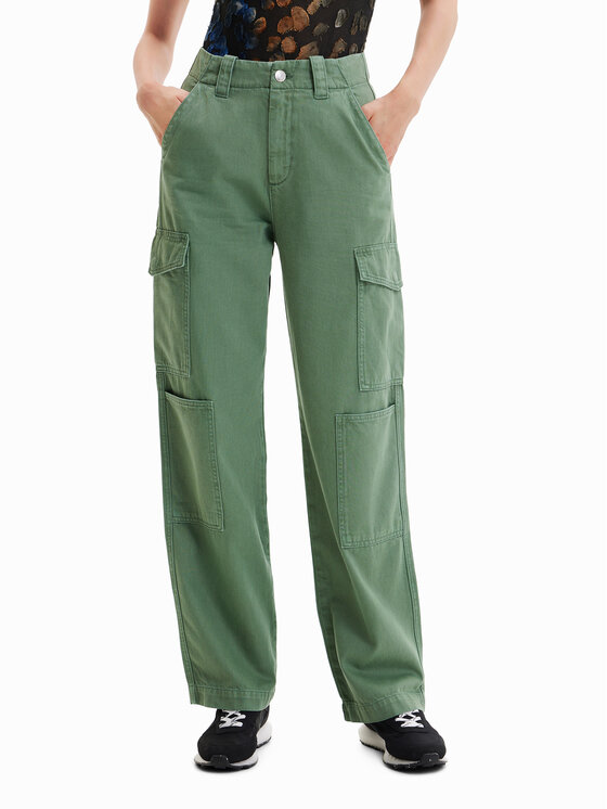 Тканевые брюки стандартного кроя Desigual, зеленый