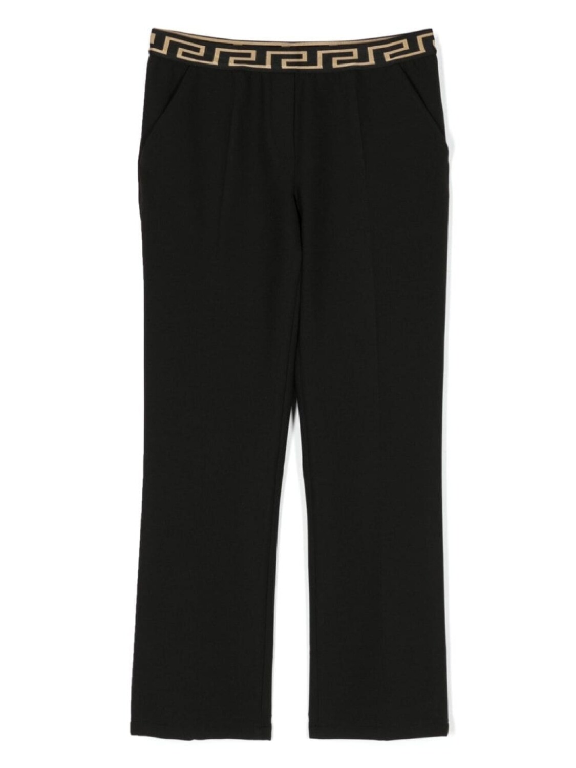 

Versace Kids La Greca-print straight-leg trousers, черный