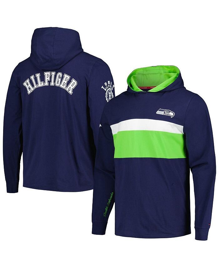 

Мужская темно-синяя футболка с капюшоном Seattle Seahawks Morgan и длинными рукавами Tommy Hilfiger, синий