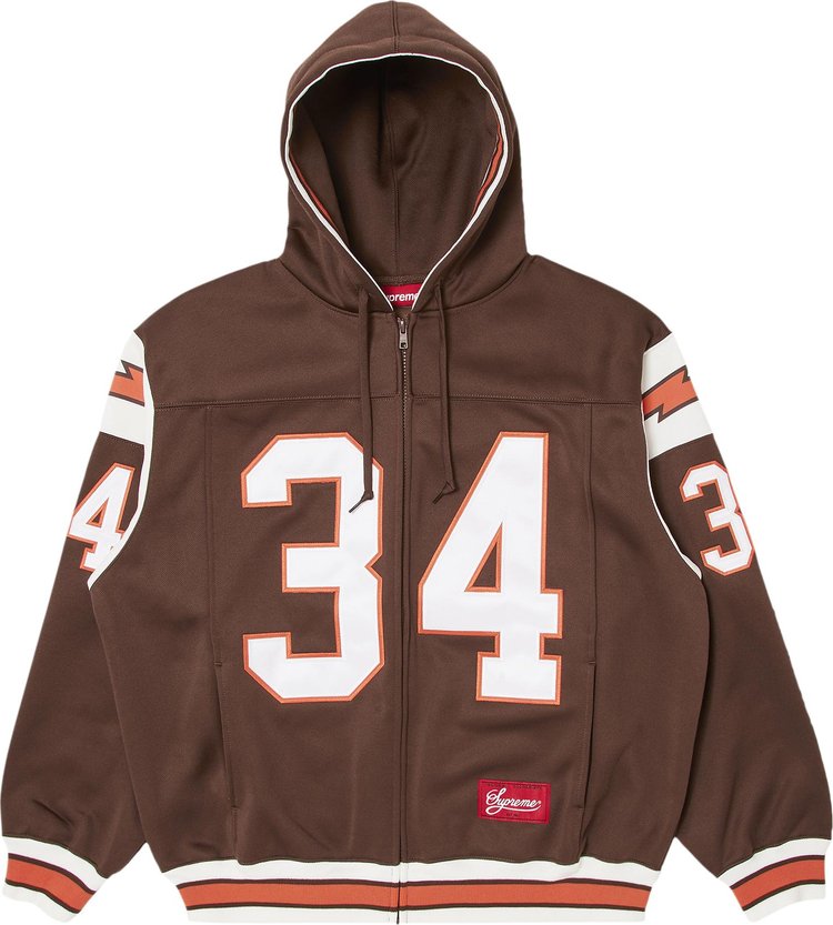 Толстовка Supreme Football Zip Up Hooded 'Brown', коричневый фото