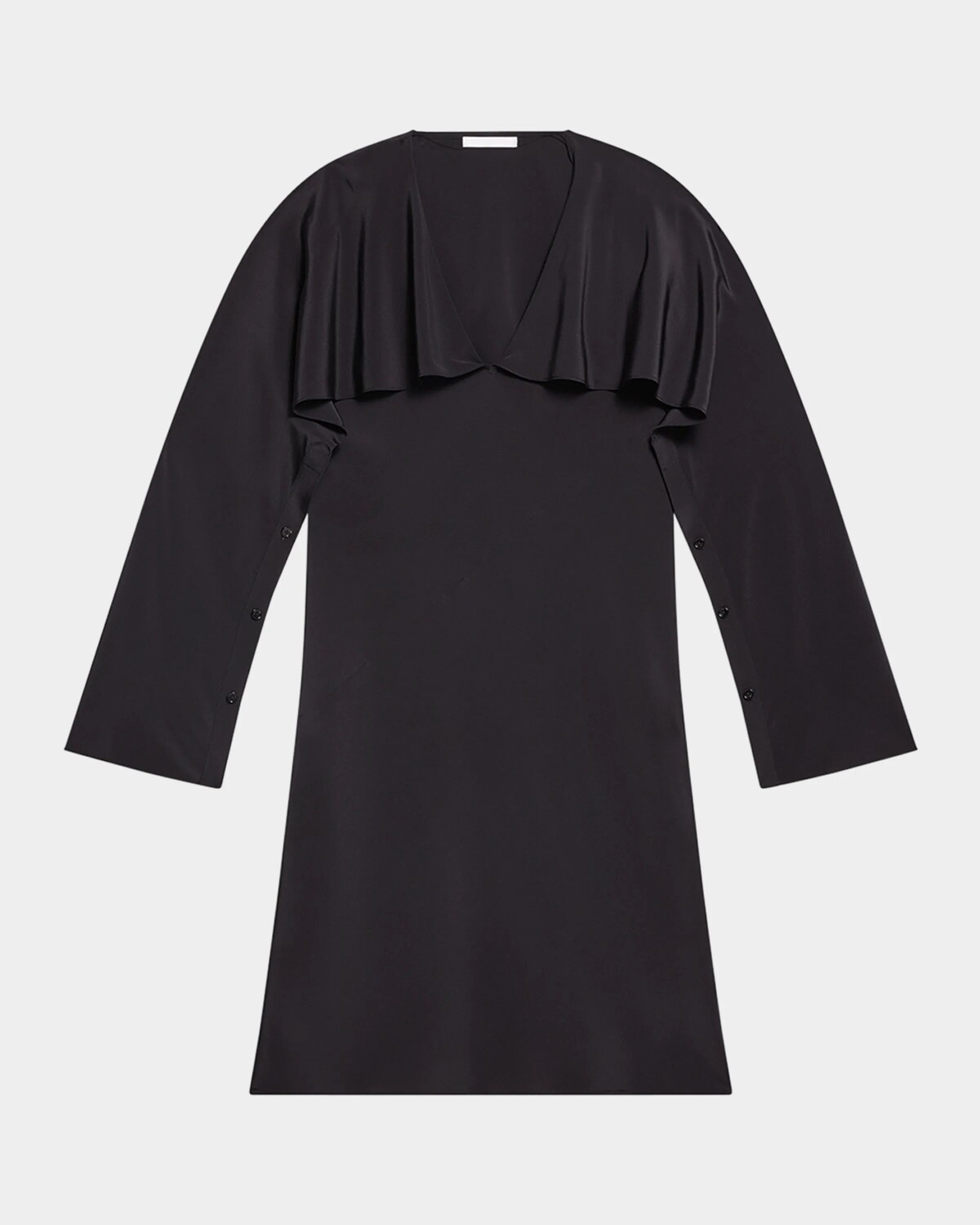 

Платье с шелковым шарфом и длинными рукавами Helmut Lang, черный