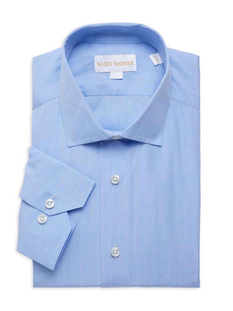 Классическая рубашка в клетку Glen Scott Barber, синий