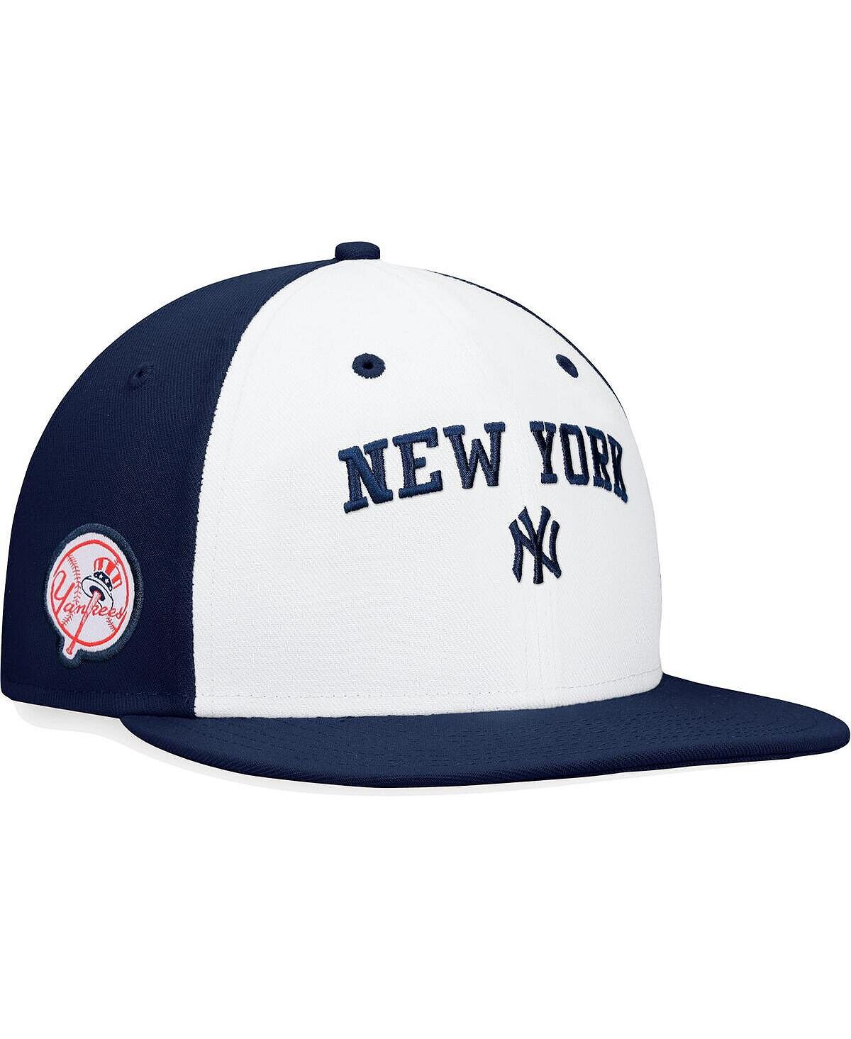 

Мужская фирменная бело-темно-синяя приталенная шляпа New York Yankees Iconic с цветными блоками Fanatics