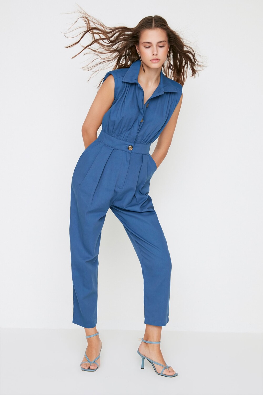 

Комбинезон длинный Trendyol Design Indigo Maxi с подкладкой