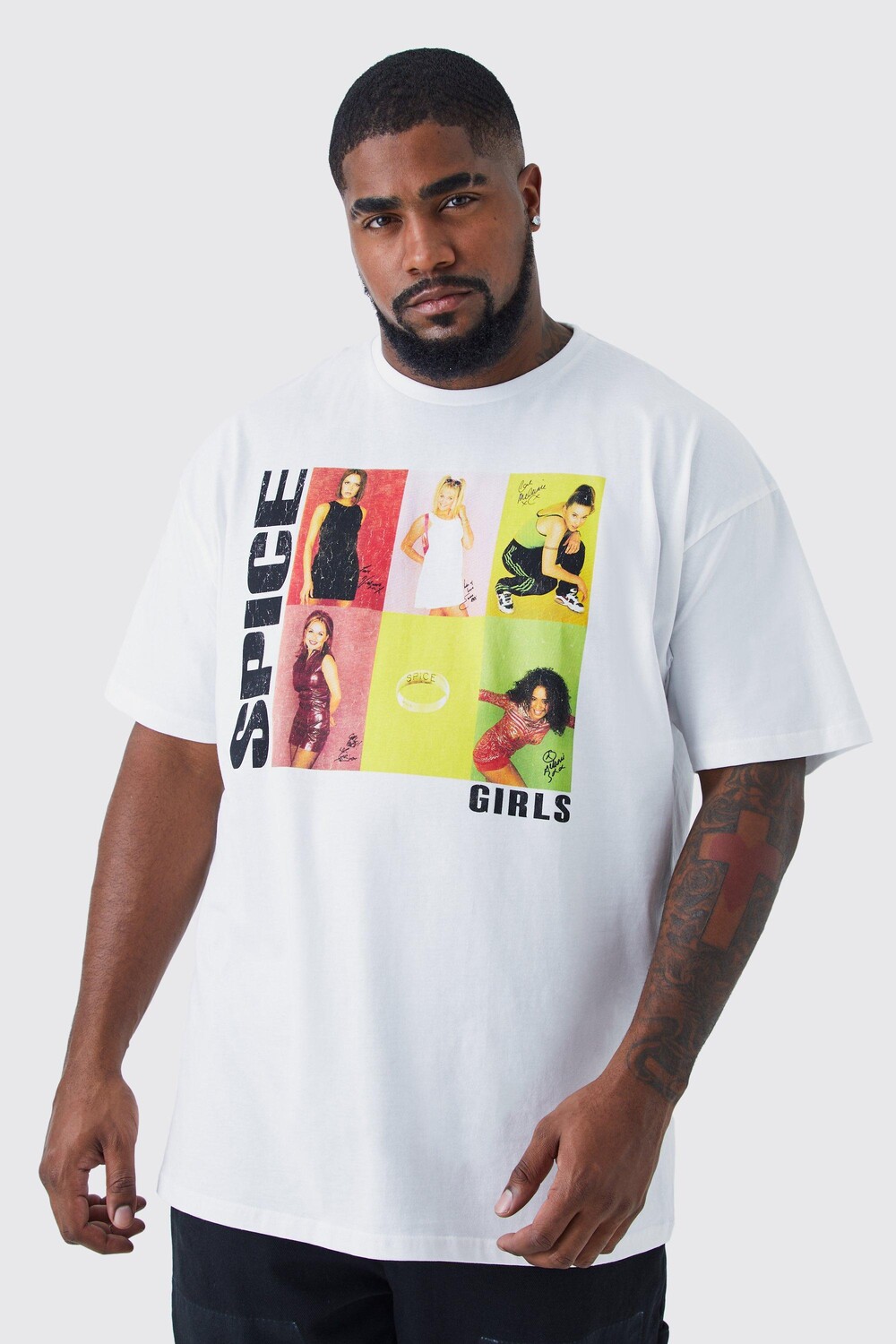 

Футболка с лицензией plus spice girls Boohoo, белый