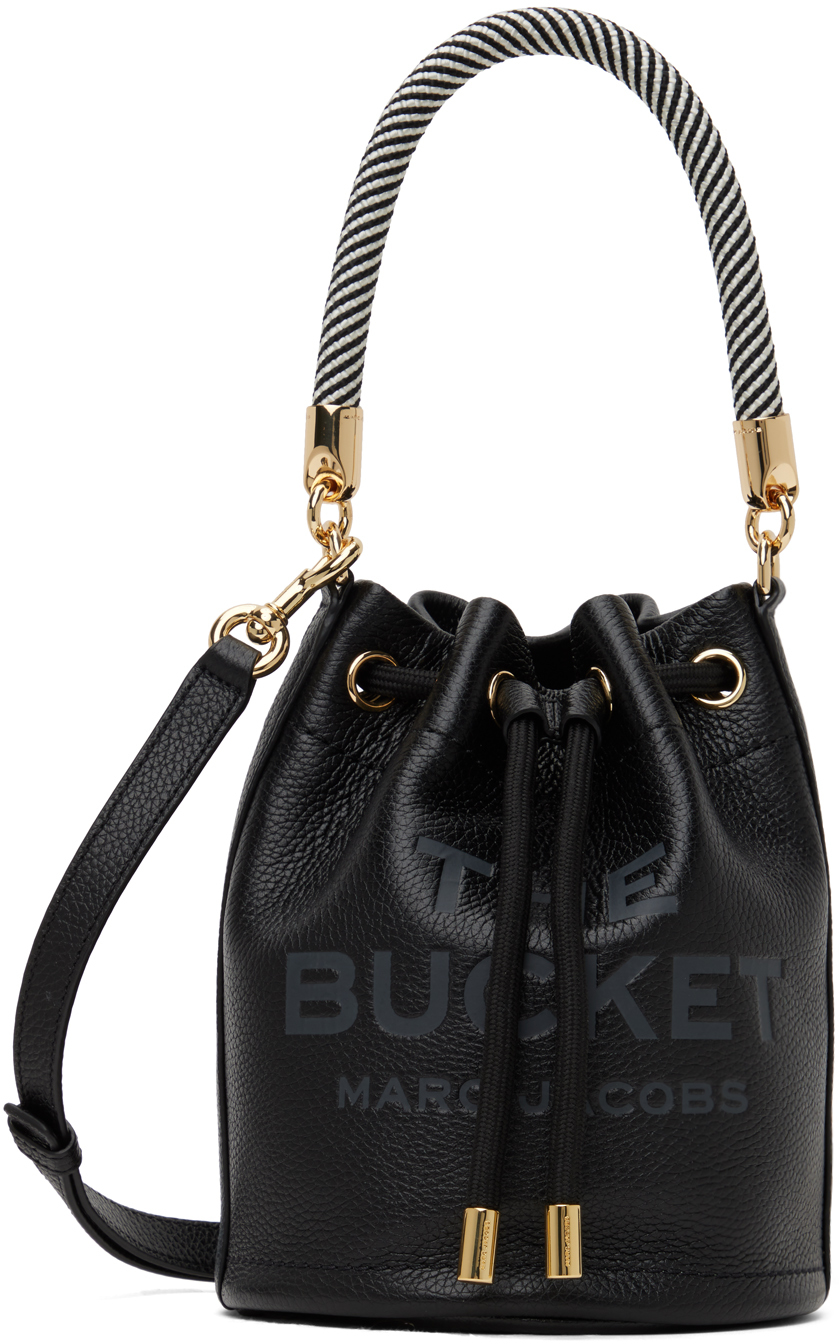Черная сумка The Leather Bucket Marc Jacobs бежевая сумка the leather mini bucket marc jacobs
